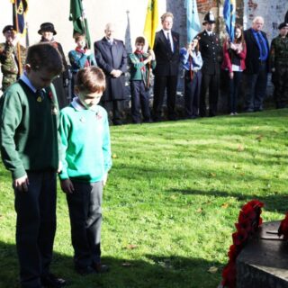 Remembrance Service - Schoolboys wreath-laying. (2013)