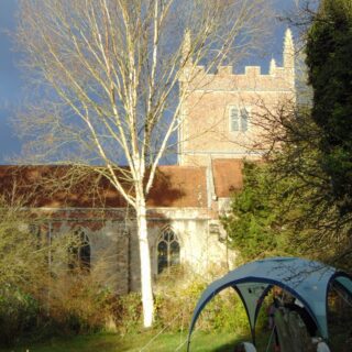 Bright sunlight on the church tower (2021)